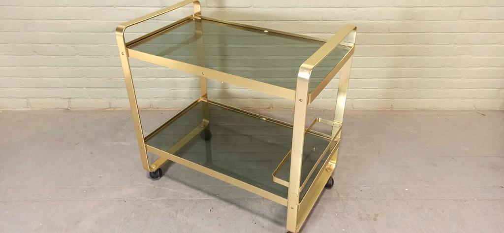 Vintage Trolley Barcart Serveerwagen, Av Handwerk image 13
