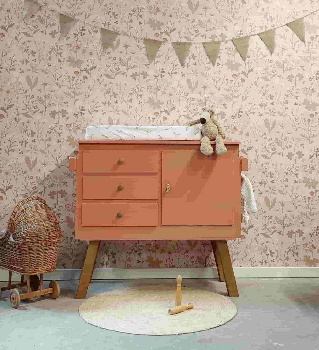 Vintage Unieke Commode Babykamer Terracotta image 4