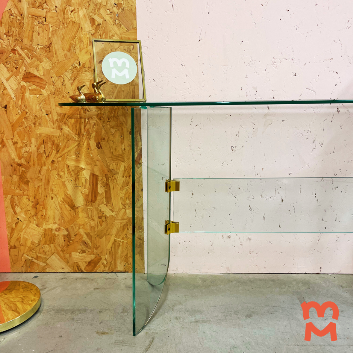 Vintage Glazen Sidetable Met Facet Geslepen Randen image 5
