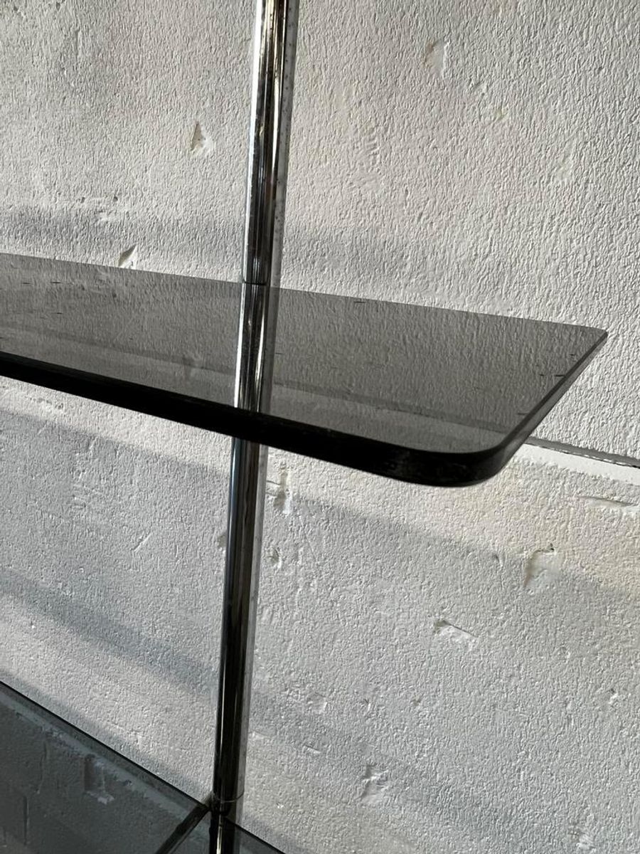 Vintage Staande Rek / Vitrine / Etagere In Chroom image 8