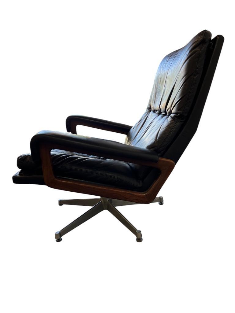 Vintage Zwart Lederen Fauteuil / Eenzit Andre Vandenbeuck image 19