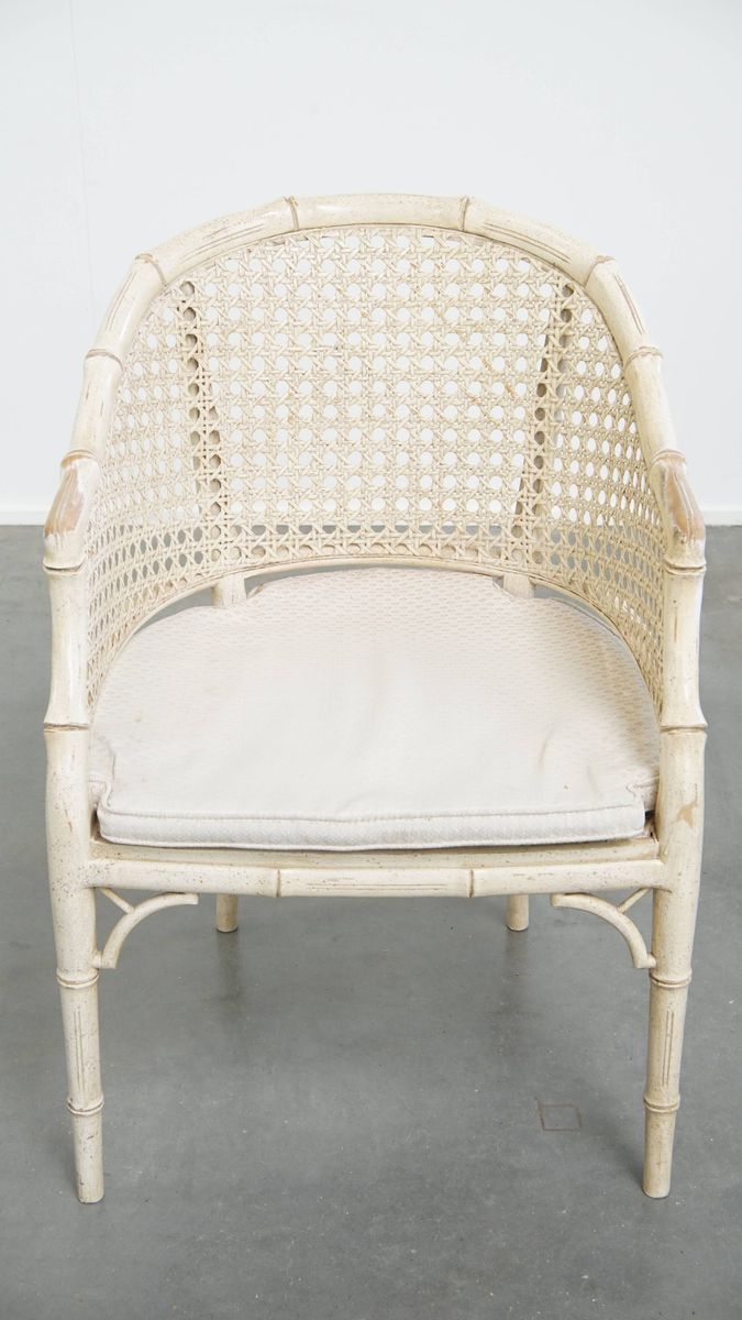 Gezellige Vintage Jaren 70 Design Stoel Van Jonathan Adler Gemaakt Van Riet En Bamboe image 10