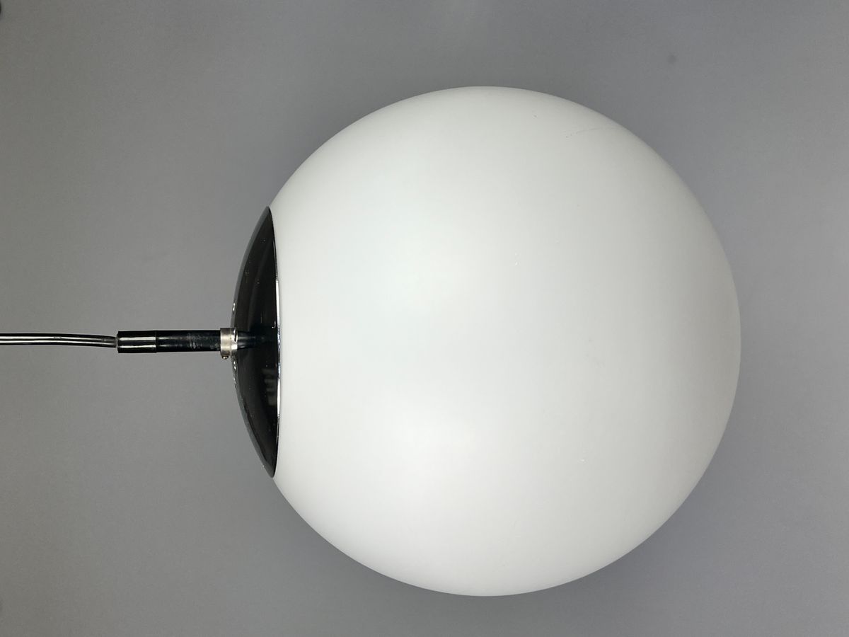 Vintage Raak Hanglamp / Bollamp, B1153 "ochtendnevel" image 12