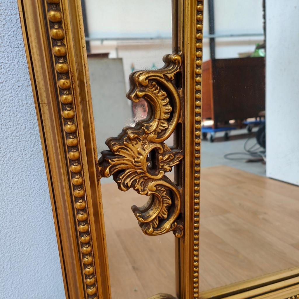 Grote Vintage Goudkleurige Spiegel, Schouwspiegel Badkamerspiegel 103 image 13