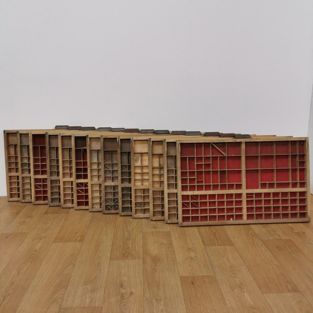 Brocante, Bruine Antieke Houten Letterbak, Wanddecoratie L image 8