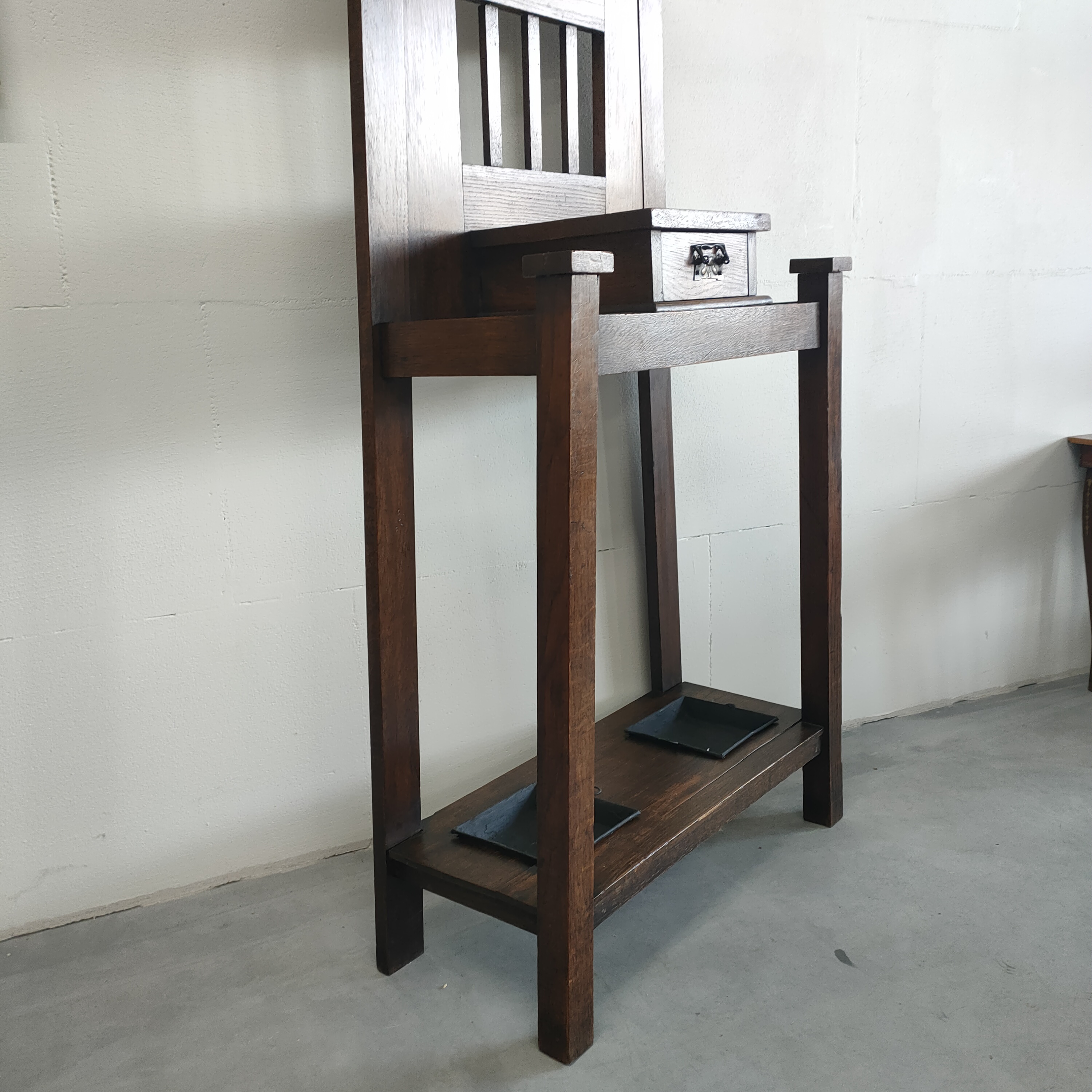 Antieke Arts & Crafts Halmeubel Kapstok (1908) image 10