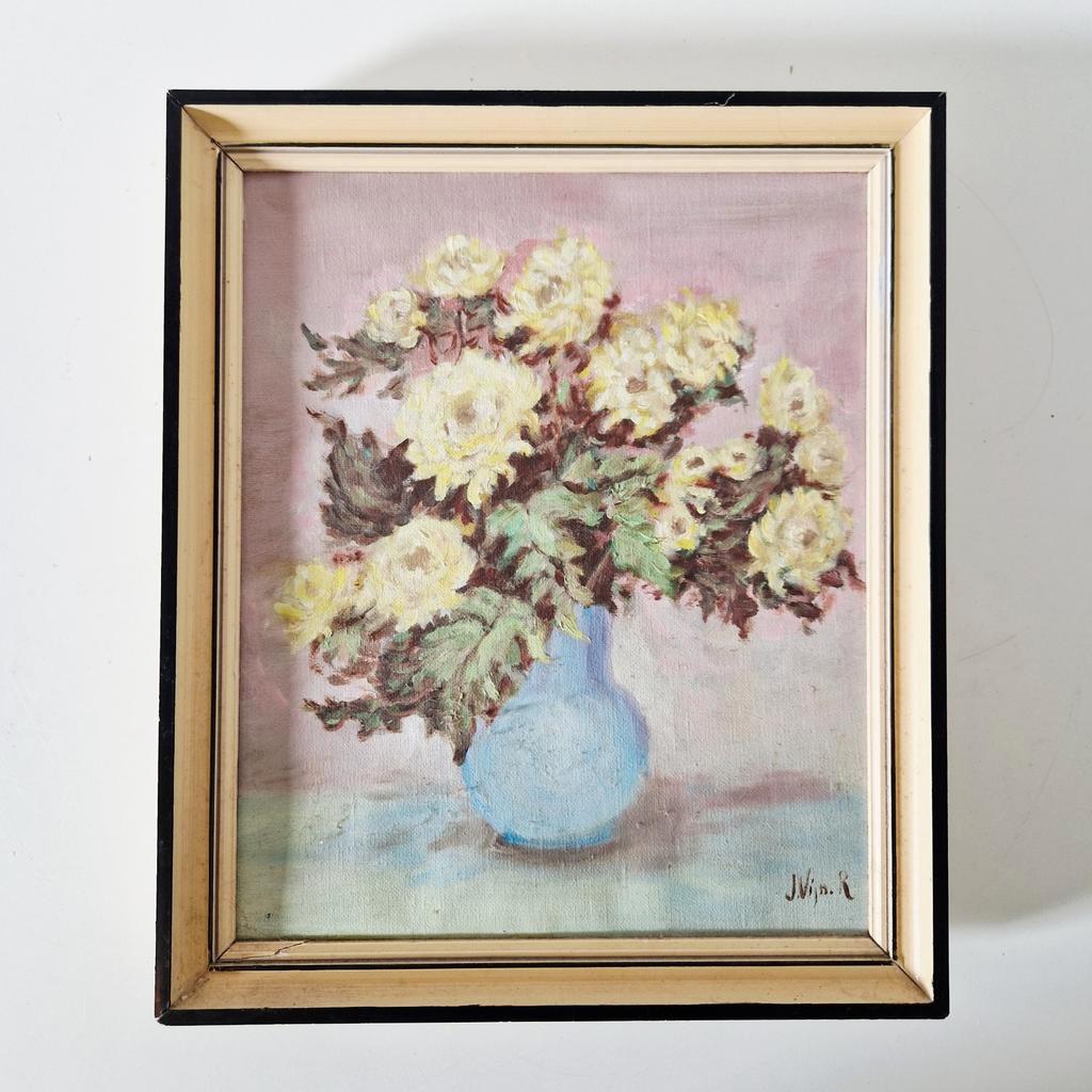 Olieverf Op Doek J Vijn . R Bloemen Schilderij image 2