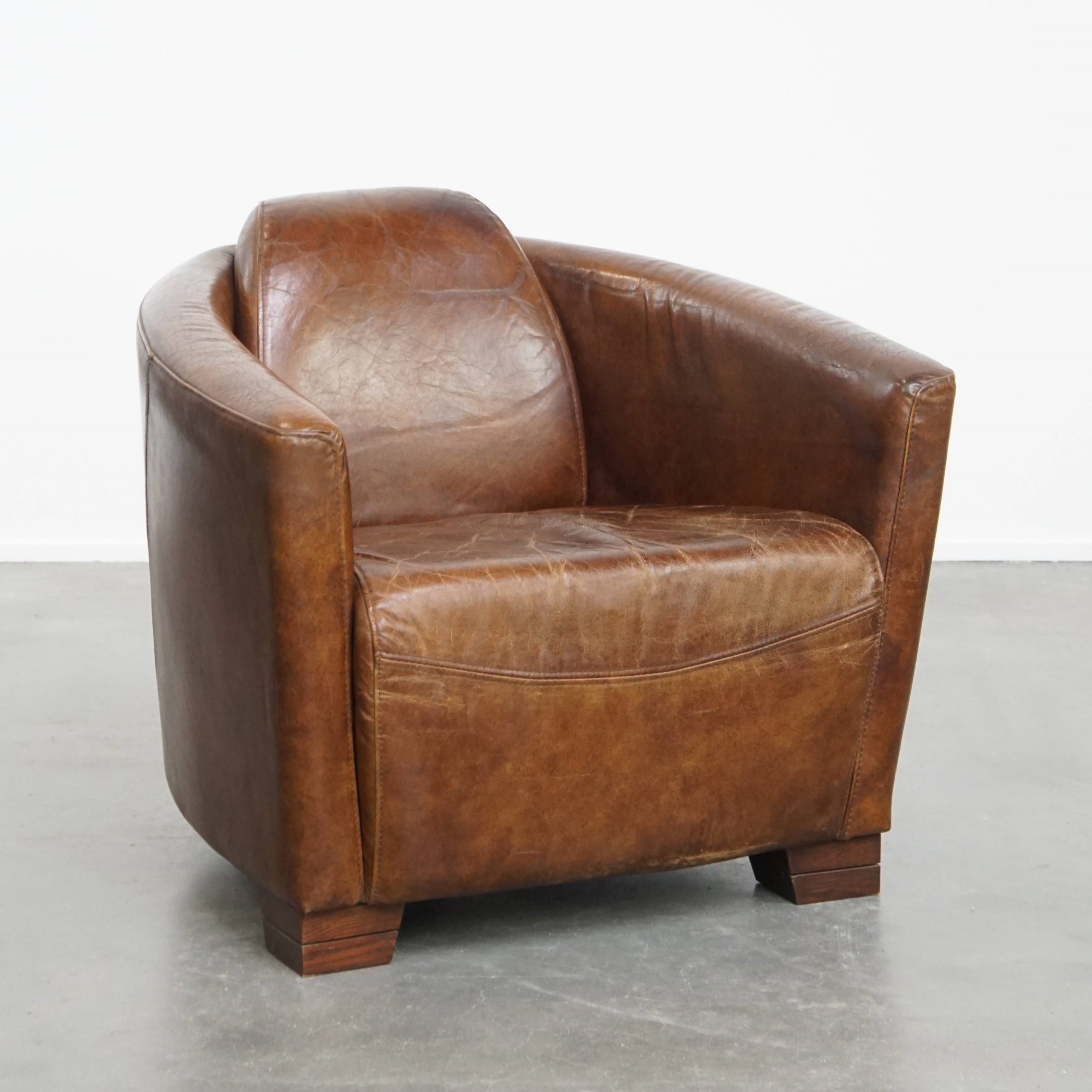 Comfortabele En Unieke Bruine Aviator Design Fauteuil Gemaakt Van Rundleer image 2