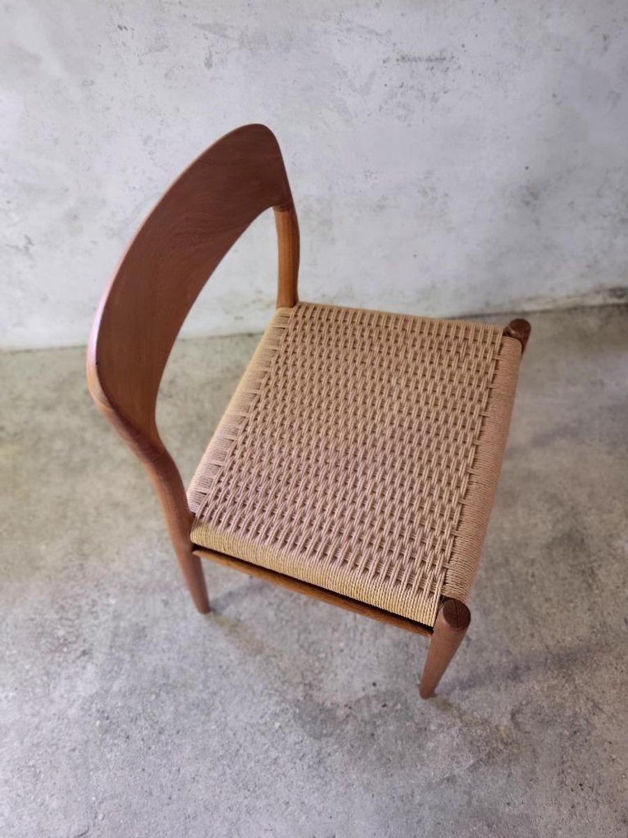Set Van Zes Model 75 Stoelen In Teak Van N.o. Moller image 17