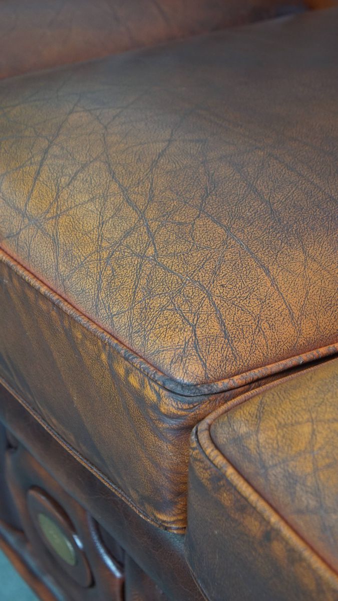 Tijdloze Cognac Bruine Engelse Rundleren 2.5 Zits Chesterfield Bank image 14