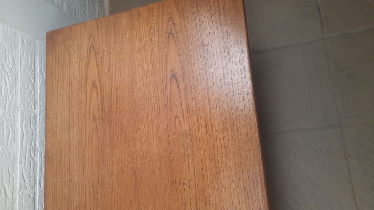 Vintage Fristho Salontafel Eiken Teak Chrome image 4