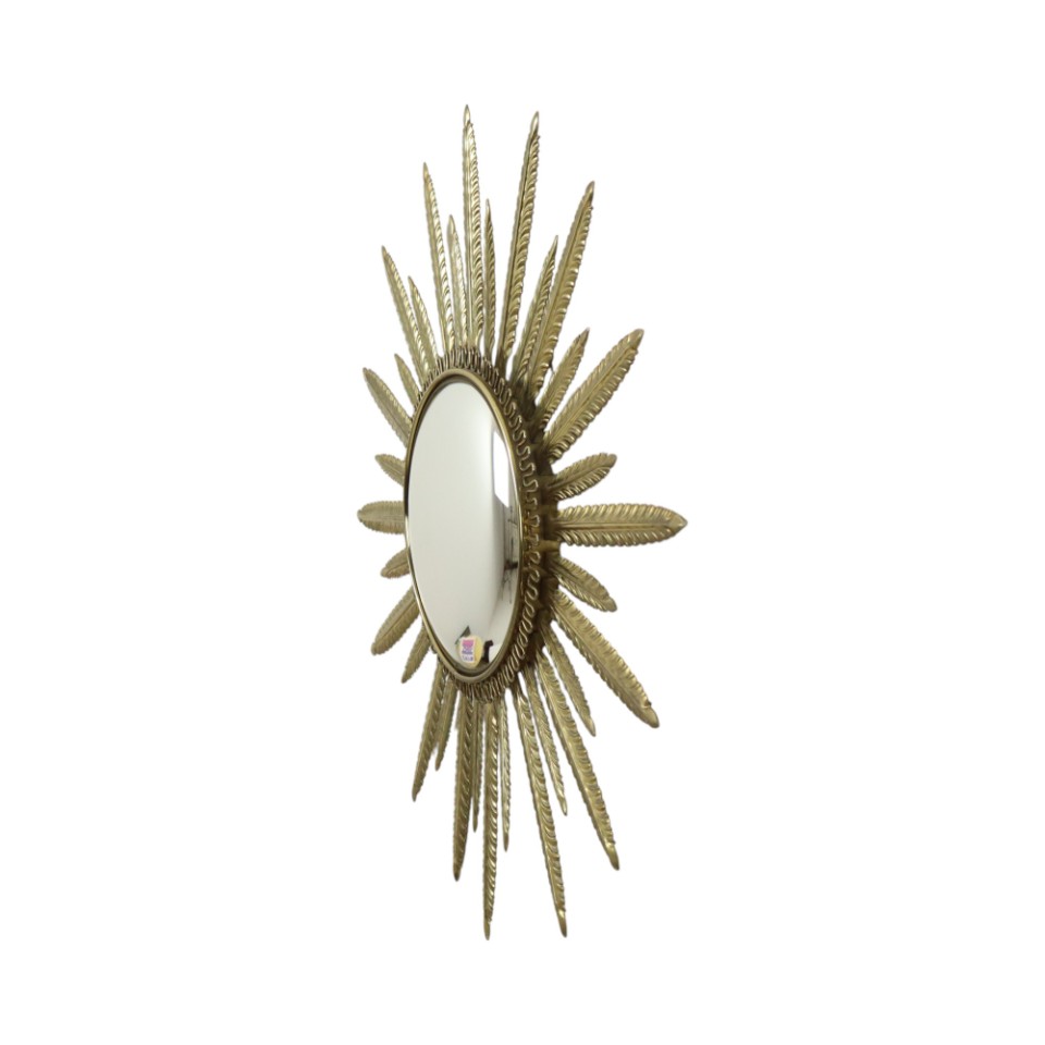Mid Century Verkoperd Metalen Zonnespiegel Deknudt Convex 55Cm image 9