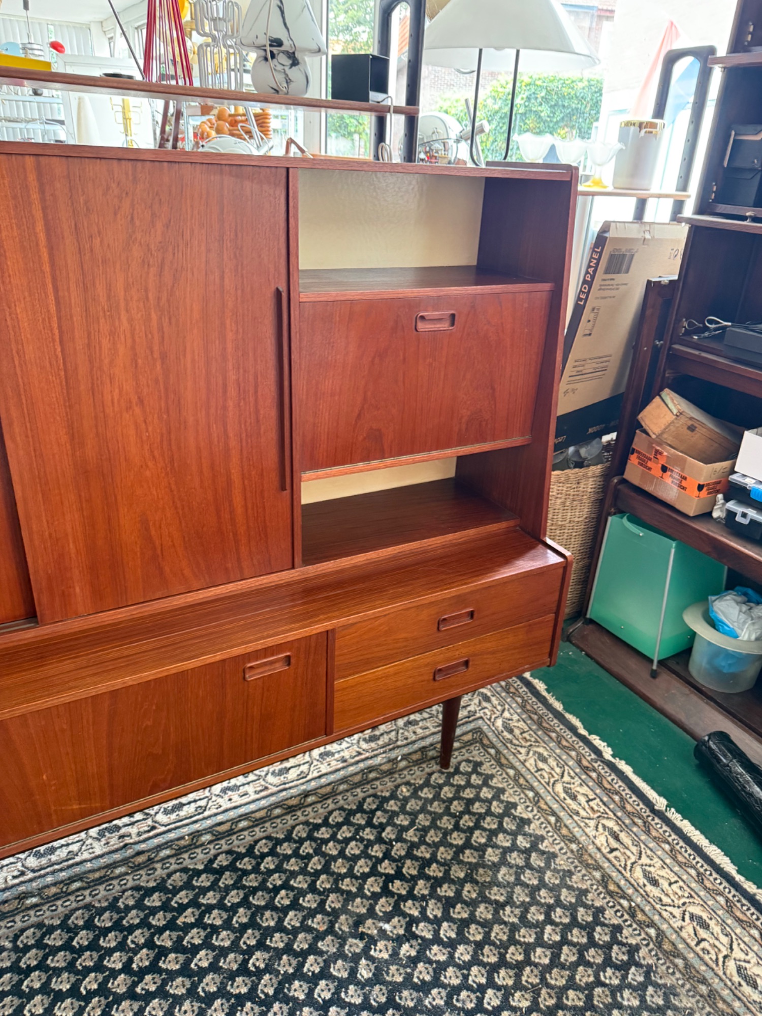 Topfrom - Teak Fineer Highboard - Ca. 1960 - In Goede Staat image 2