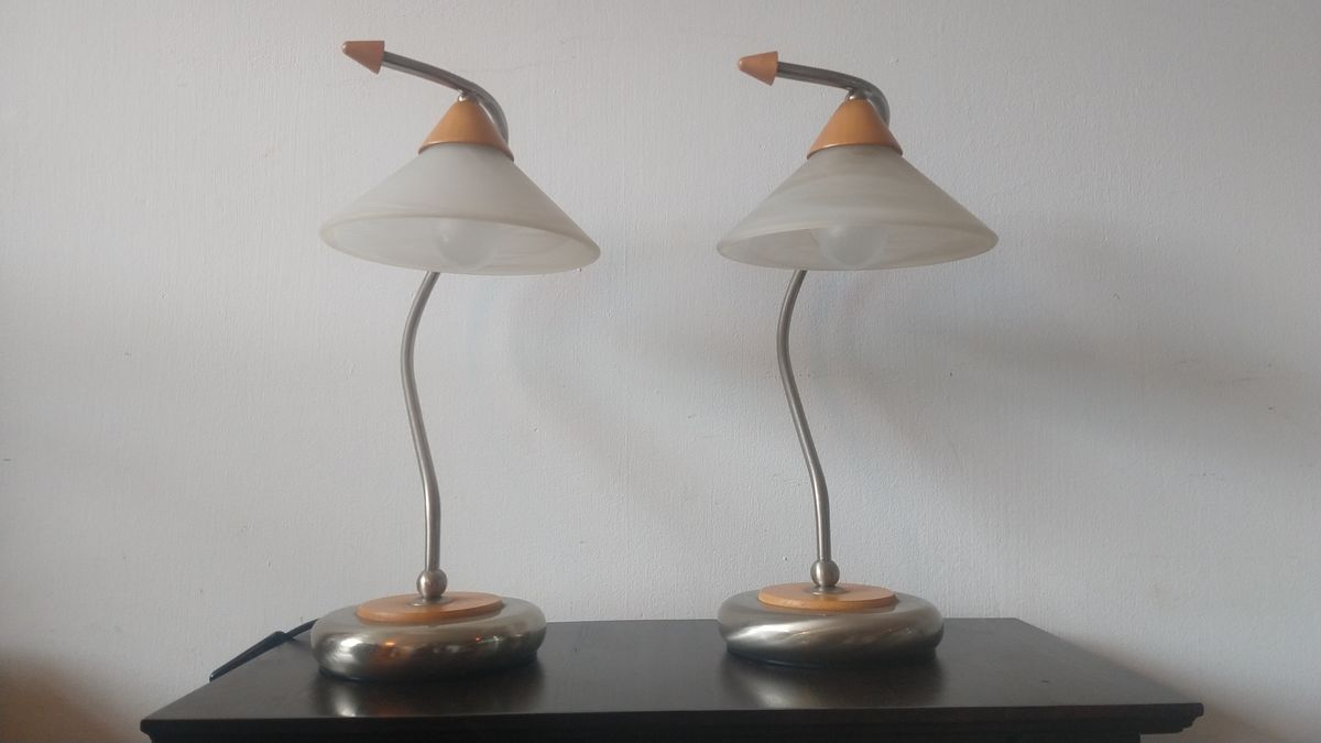2 Vintage Jaren 90 Massive Augostinelli Tafellampen image 6