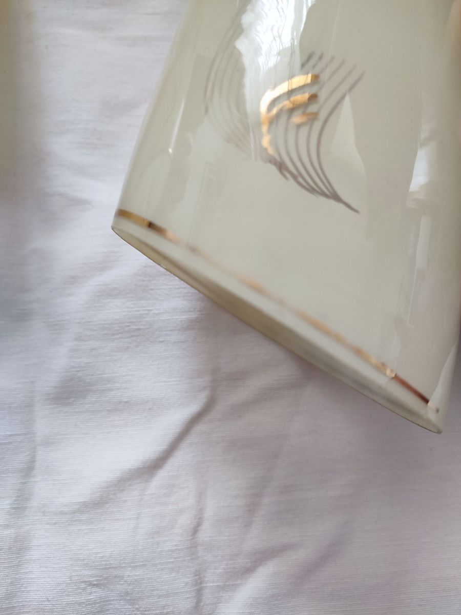 Vintage Fifties '50 X 4 Hanglamp & Wandlamp Glazen Lampenkap Schuin Afgesneden Kap image 6