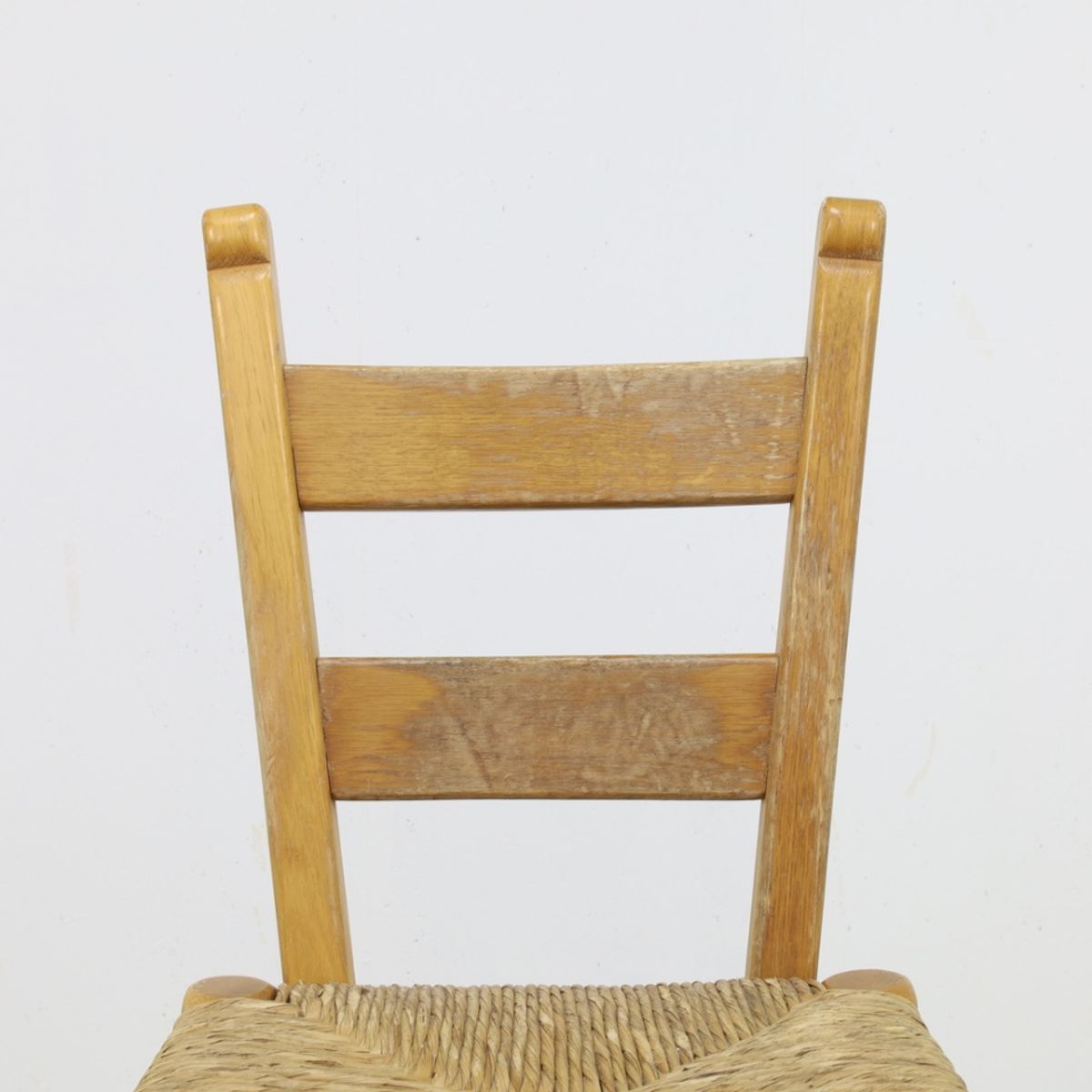4x Vintage Barkruk Hout & Riet, 1970s image 8