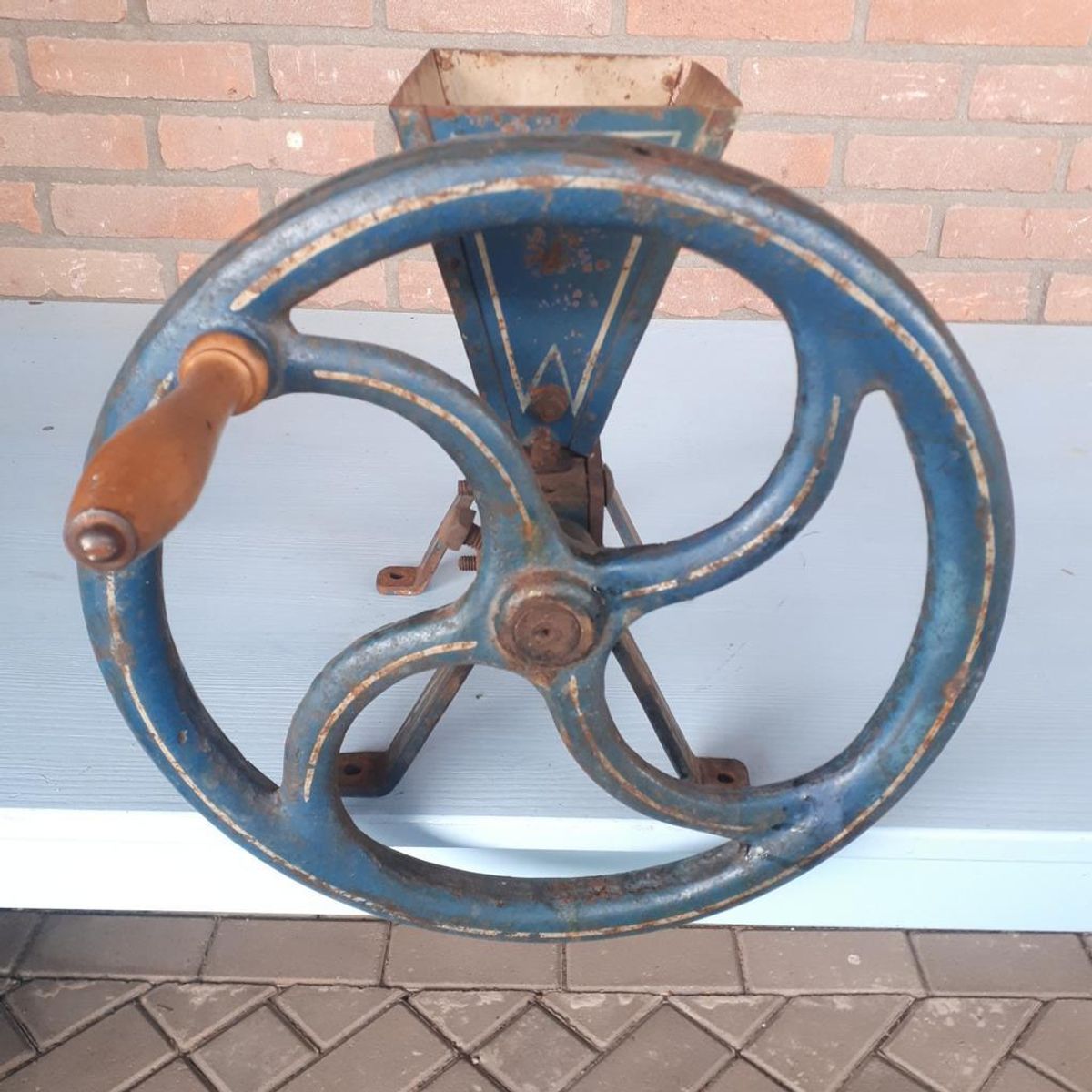 Antieke Gerst Molen Tafel Molen Bakkerij Winkel Graan Maler image 4