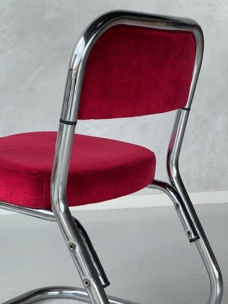 Jaren 70 Eetkamerstoel Vintage Eettafelstoel Retro Rood image 4