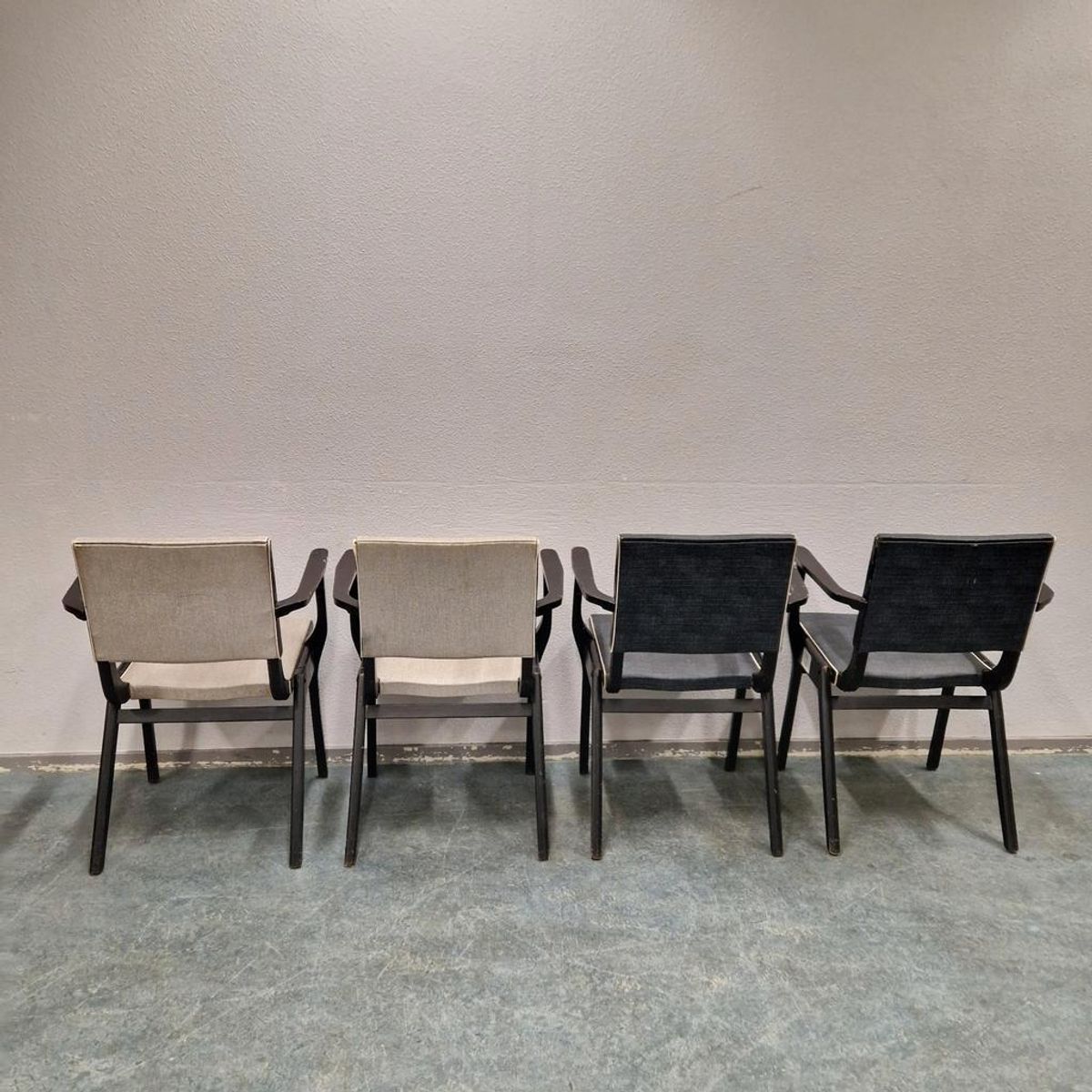 Set Van 4 Vintage Stoelen Stako Eetkamerstoelen Fifties image 9