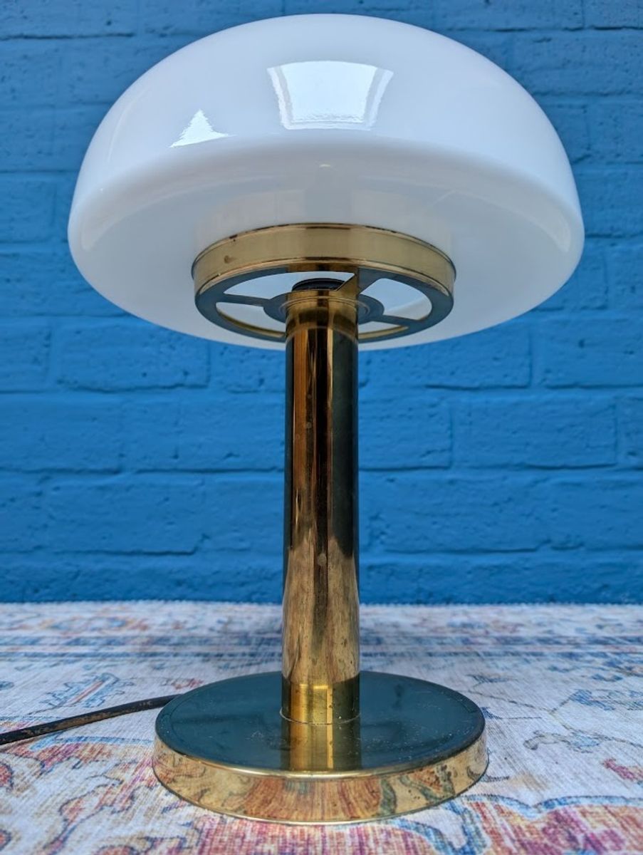 Vintage Glazen Tafellamp, Deens Design image 6