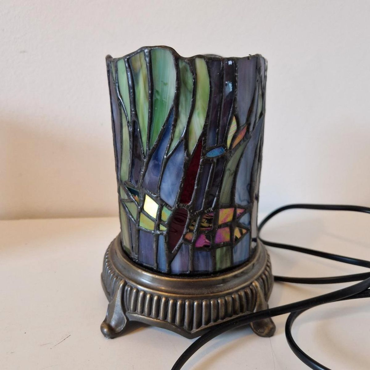 Vintage Glas In Lood Lamp Libelle Tiffany Stijl Lamp image 6
