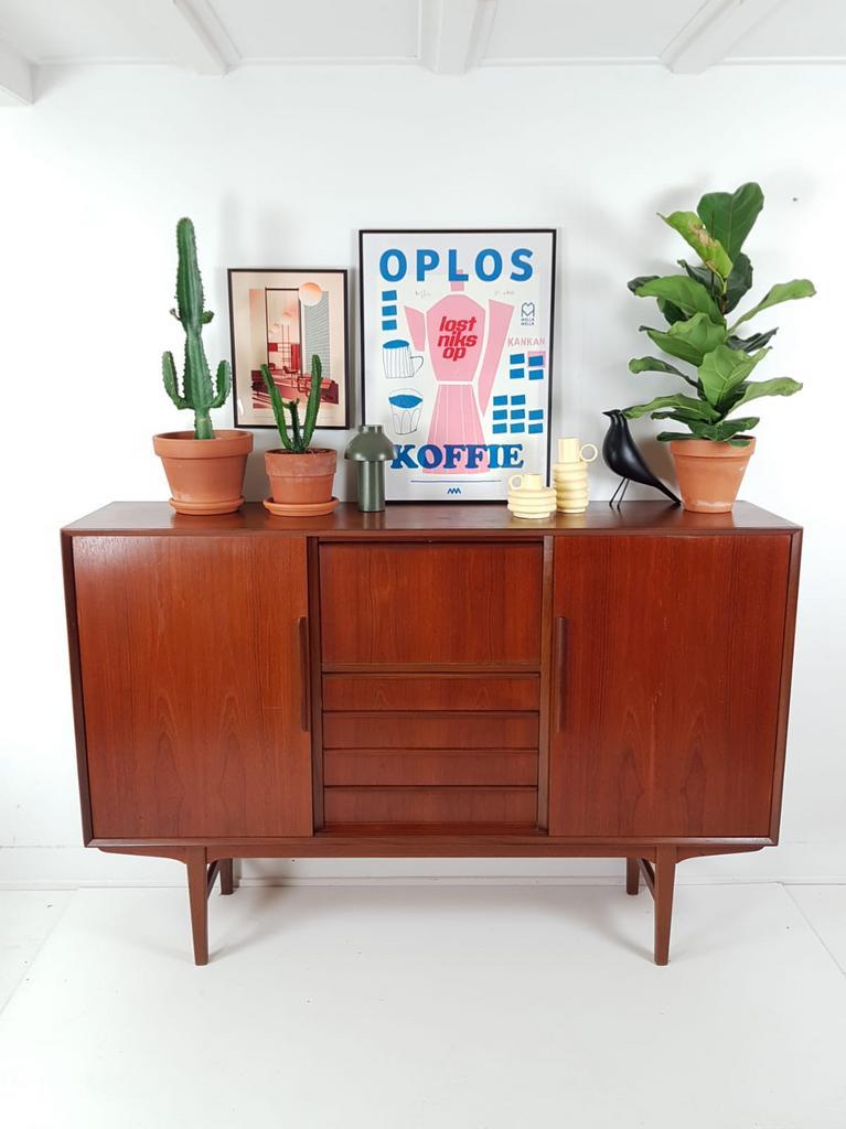 Vintage Teak Houten Wandkast | Buffetkast Deens Kast image 4