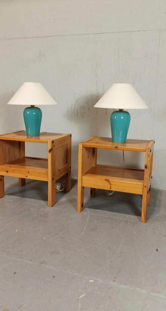 Set Van 2 Vintage Klassieke Tafellampen, Blauw / Turkoois image 4
