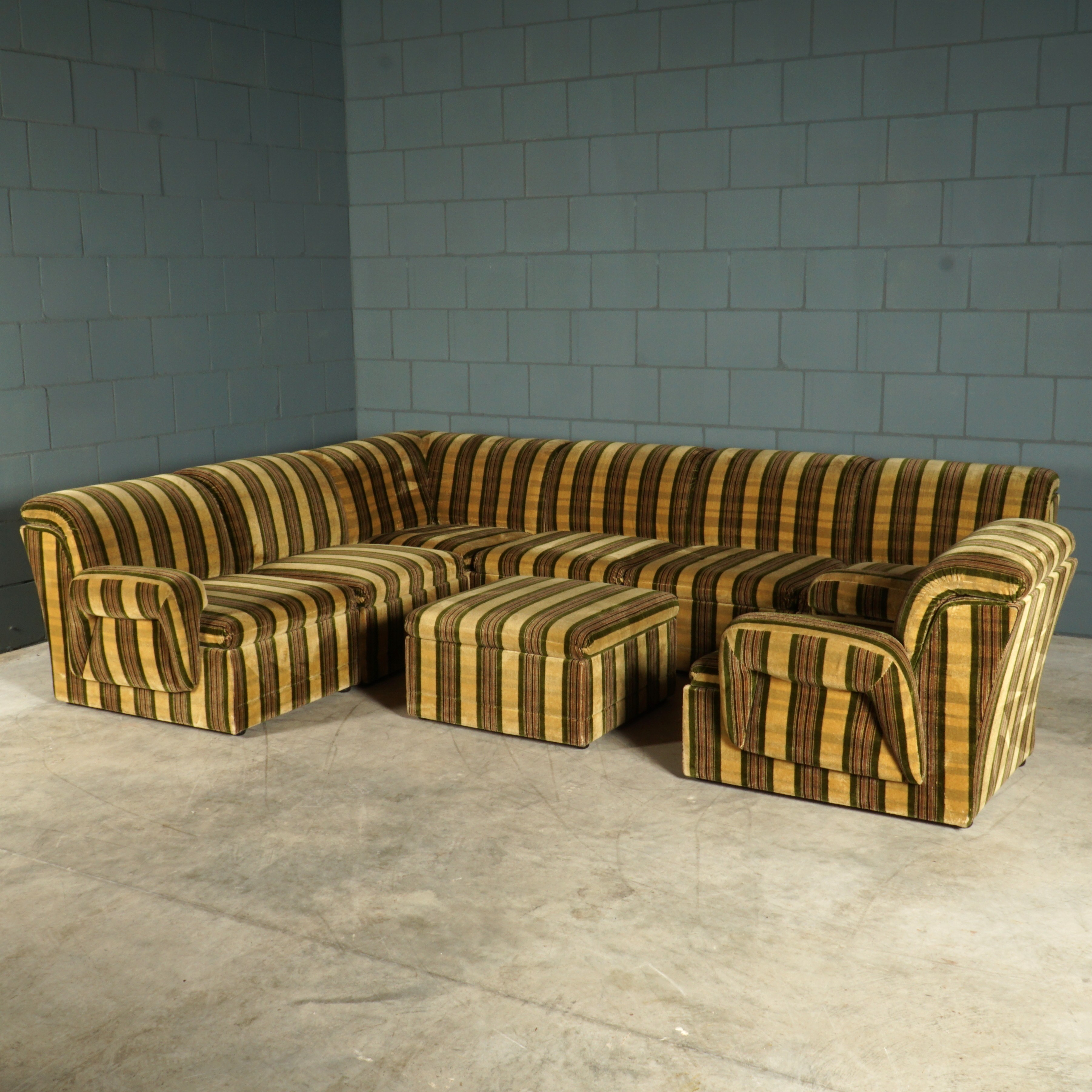 Midcentury Modulaire Zithoek/zitgroep – Velours – Jaren 70 image 3