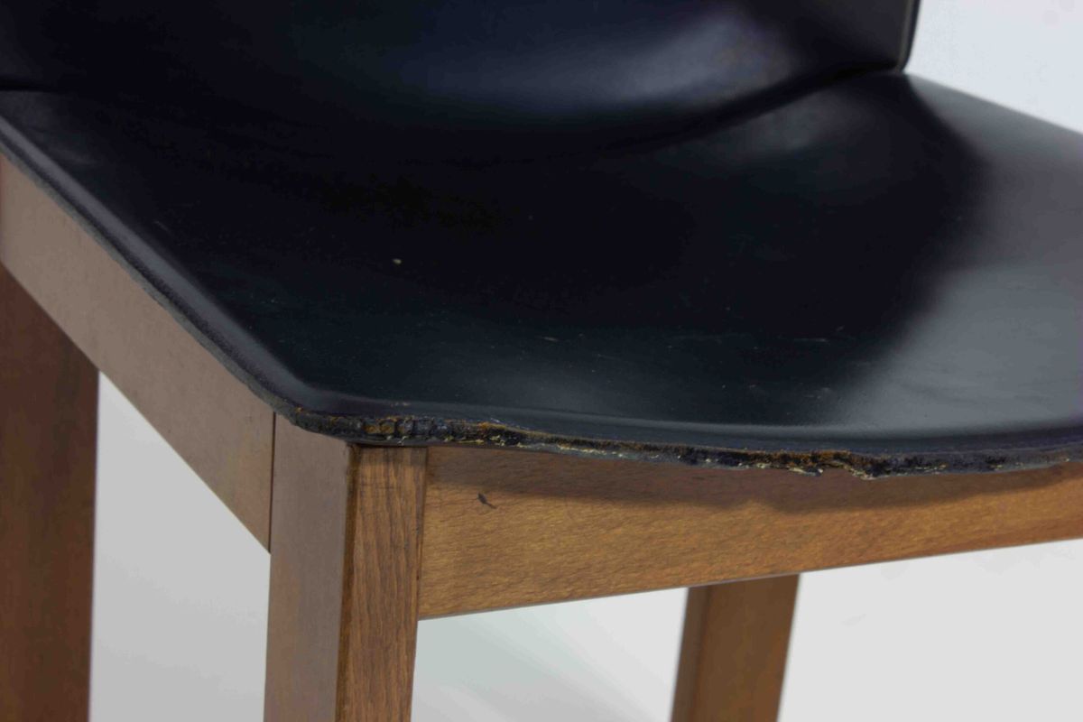 Mid-century Set Van 6 Lederen Eetkamerstoelen Door Arfa & Tobia Scarpa, 1970 image 10