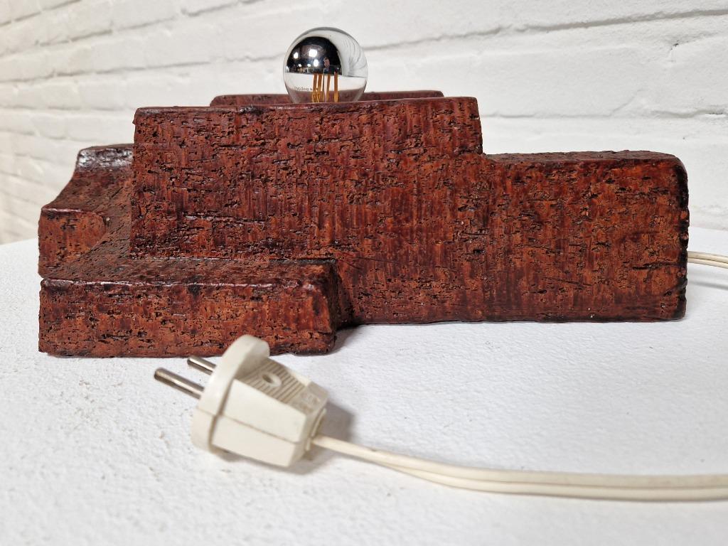 Brutalist Tafellamp Of Wandlamp, Chamotte 1970S image 11