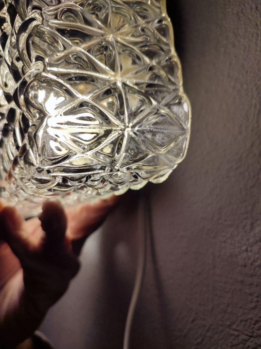 Vintage Guro Jaren '70 Plafondlamp Plafonnière Glas Vierkant image 14