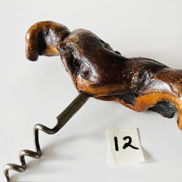 Antieke Franse Laurent Siret Kurkentrekker 12 Wortelhout Wijnstok 1920’s image 5