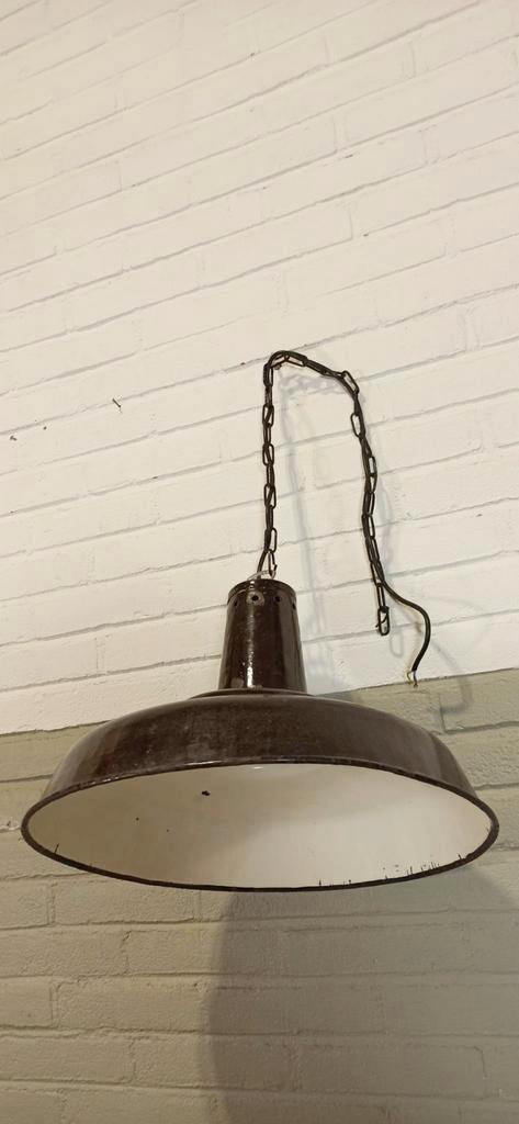 Vintage Industriële Emaille Hanglamp, Zwart image 15