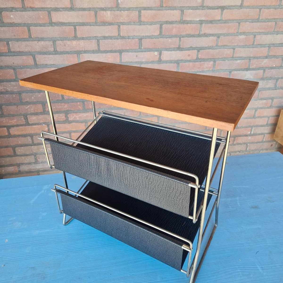 Vintage Lectuurtafel Lectuur Magazine Rek Krantenbak Design image 10
