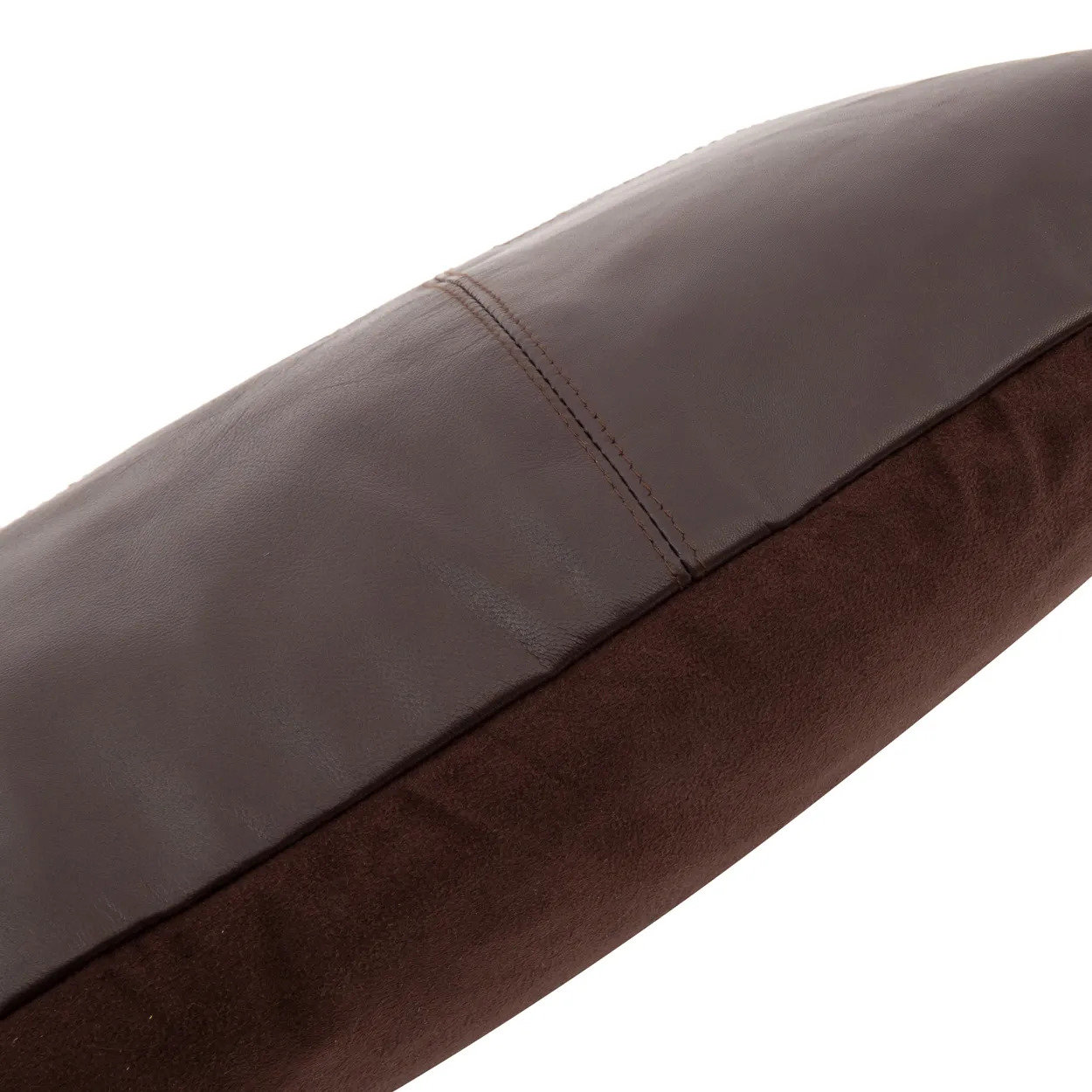 Bazar Bizar | Het Six Panel Leather Kussenhoes - Chocolade - 30x50 image 4