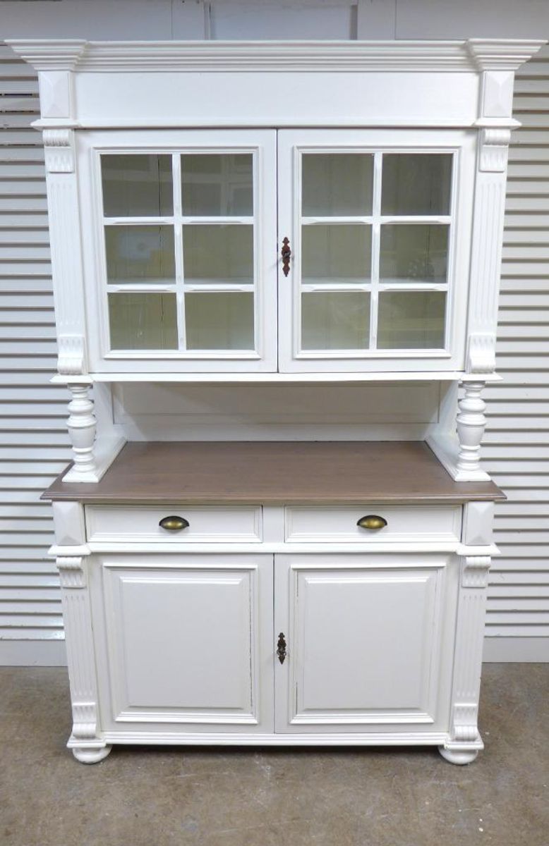 Prachtige Witte Landelijke Vitrine Buffetkast image 10