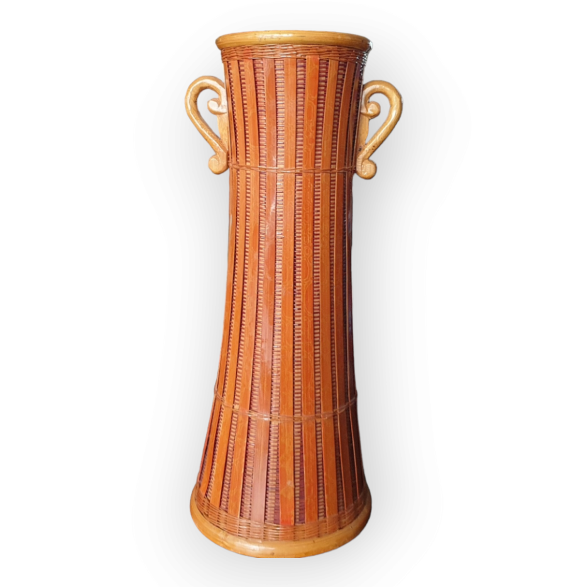 Vintage Rieten / Houten Vaas Boho image 2