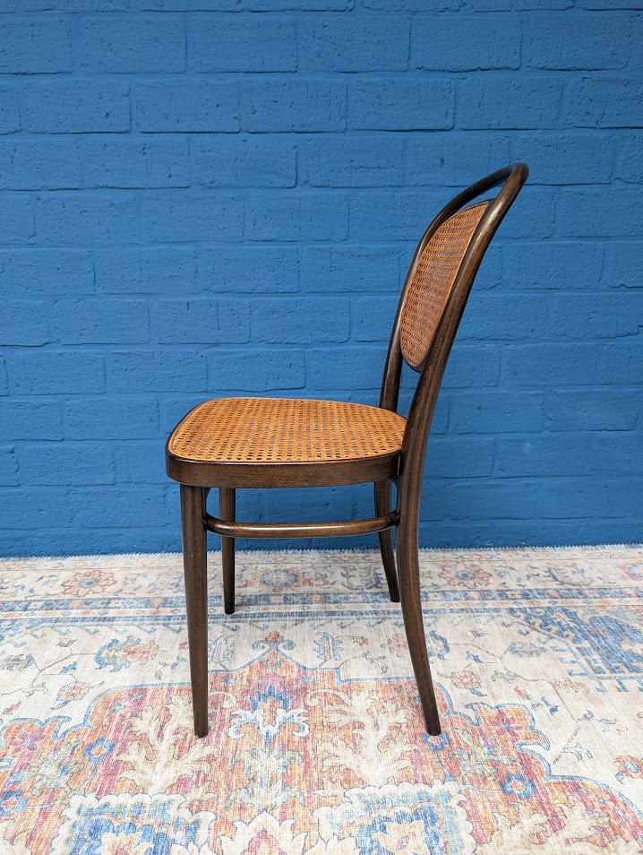 7x Vintage Rotan Stoelen, Model 215r, Thonet image 14