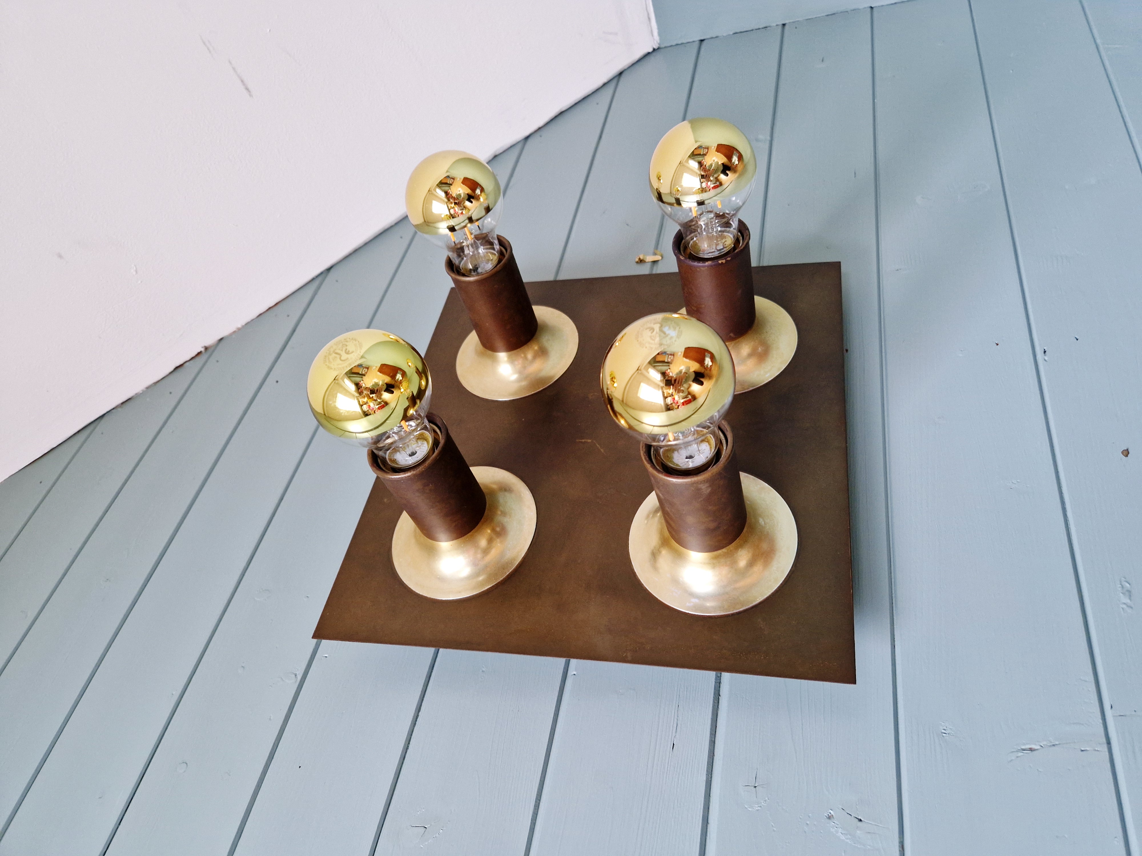 Koperen Plafondlamp, Space Age, Cosack Leuchten, 1970 image 20