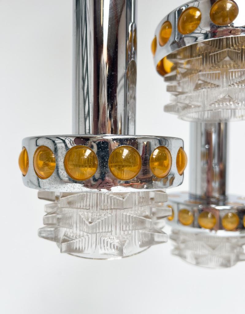 Massive Cascade Kroonluchter Met 4 Lichtpunten, 1970's image 9