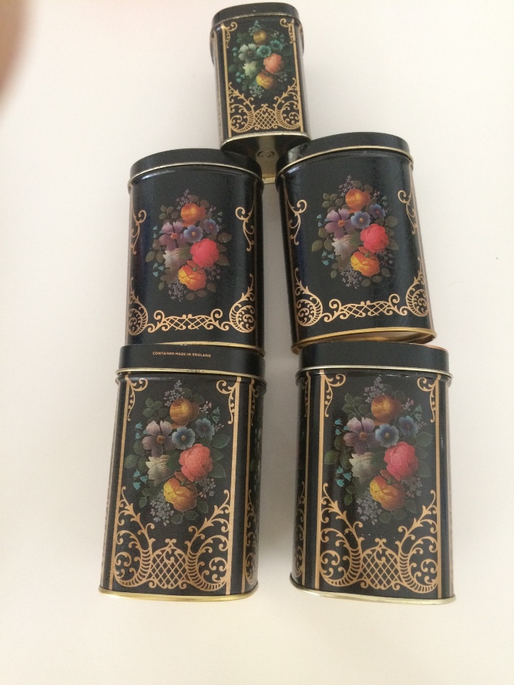 5 X Zeldzame Oude Dozen Blikken Met Stilleven Bloemen image 6