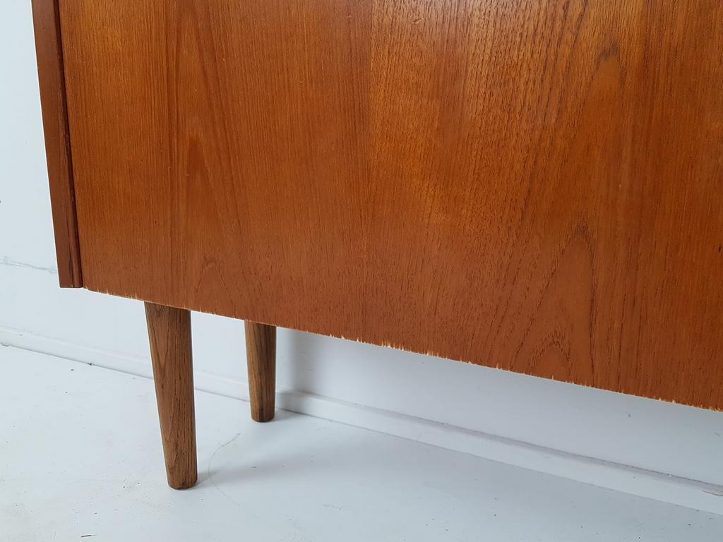 Vintage Deense Klep Kast | Wandkast | Teak Fineer image 12