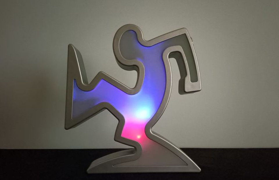 Keith Haring La Linea Lamp Osvaldo Cavandoli Zilver (nieuw In Originele Verpakking) image 19
