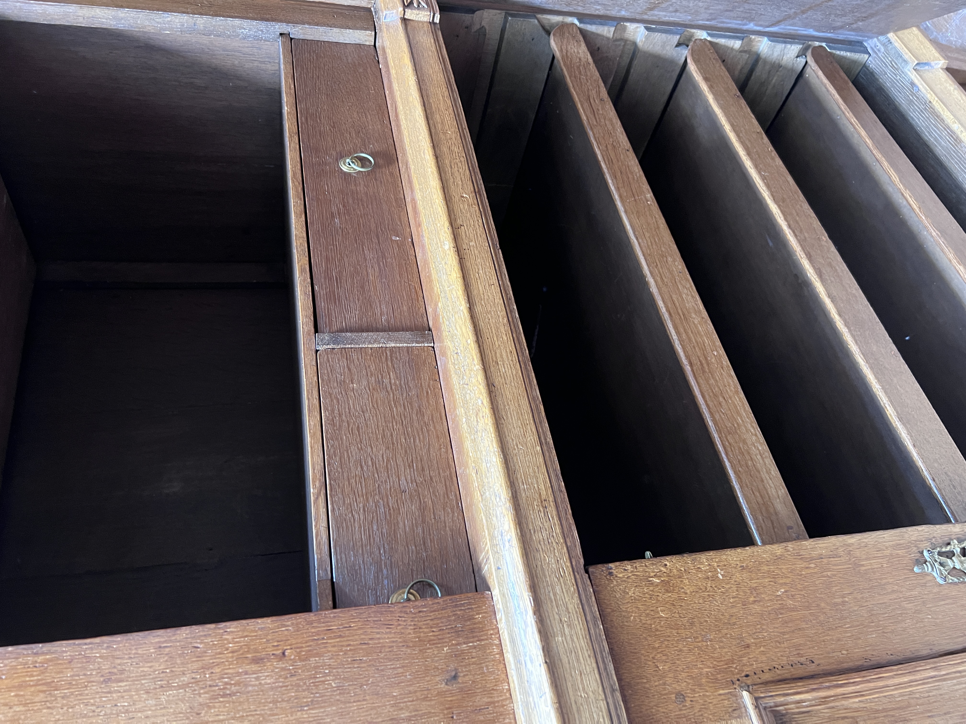 Prachtig Antiek Eiken Kabinet, 4 Deurs Kast, 221 Cm Hoog En 150 Breed image 14