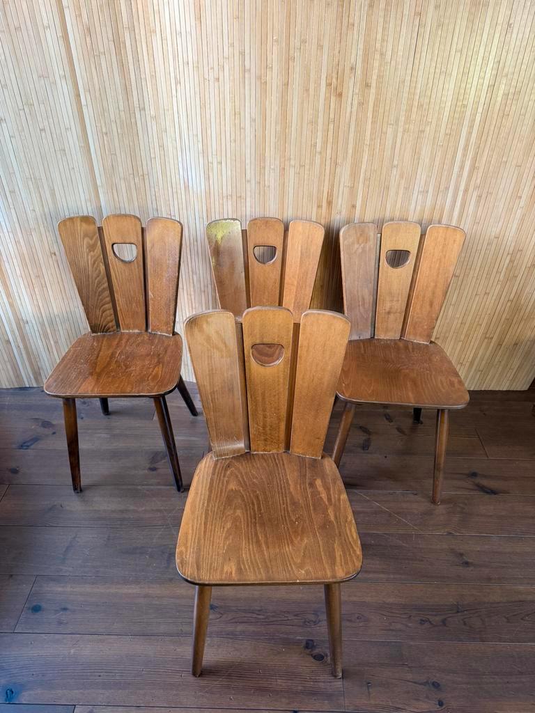 4X Franse Brutalist Stoelen image 5