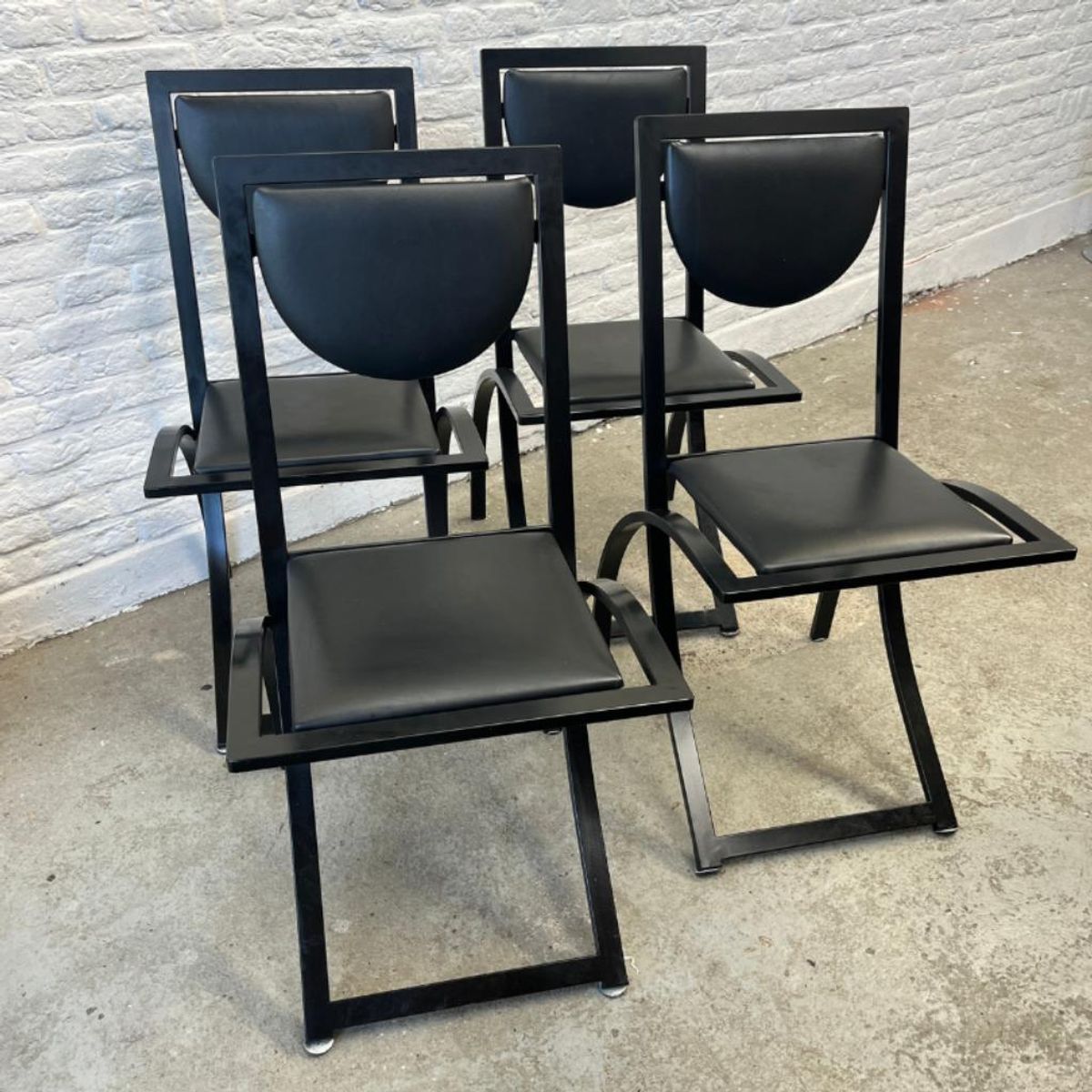 4 Vintage Designstoelen Kff - Zwart Staal - Minimalistisch image 2