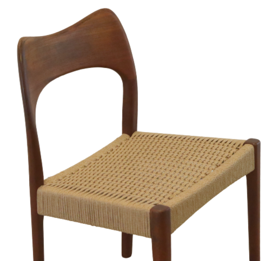 Set 4 Stoelen Papercord Arne Hovmand Olsen Vintage image 14