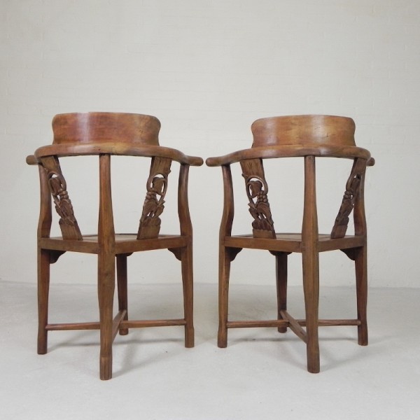 Set Van 2 Hoekstoelen In Teak, Jaren '80 image 9