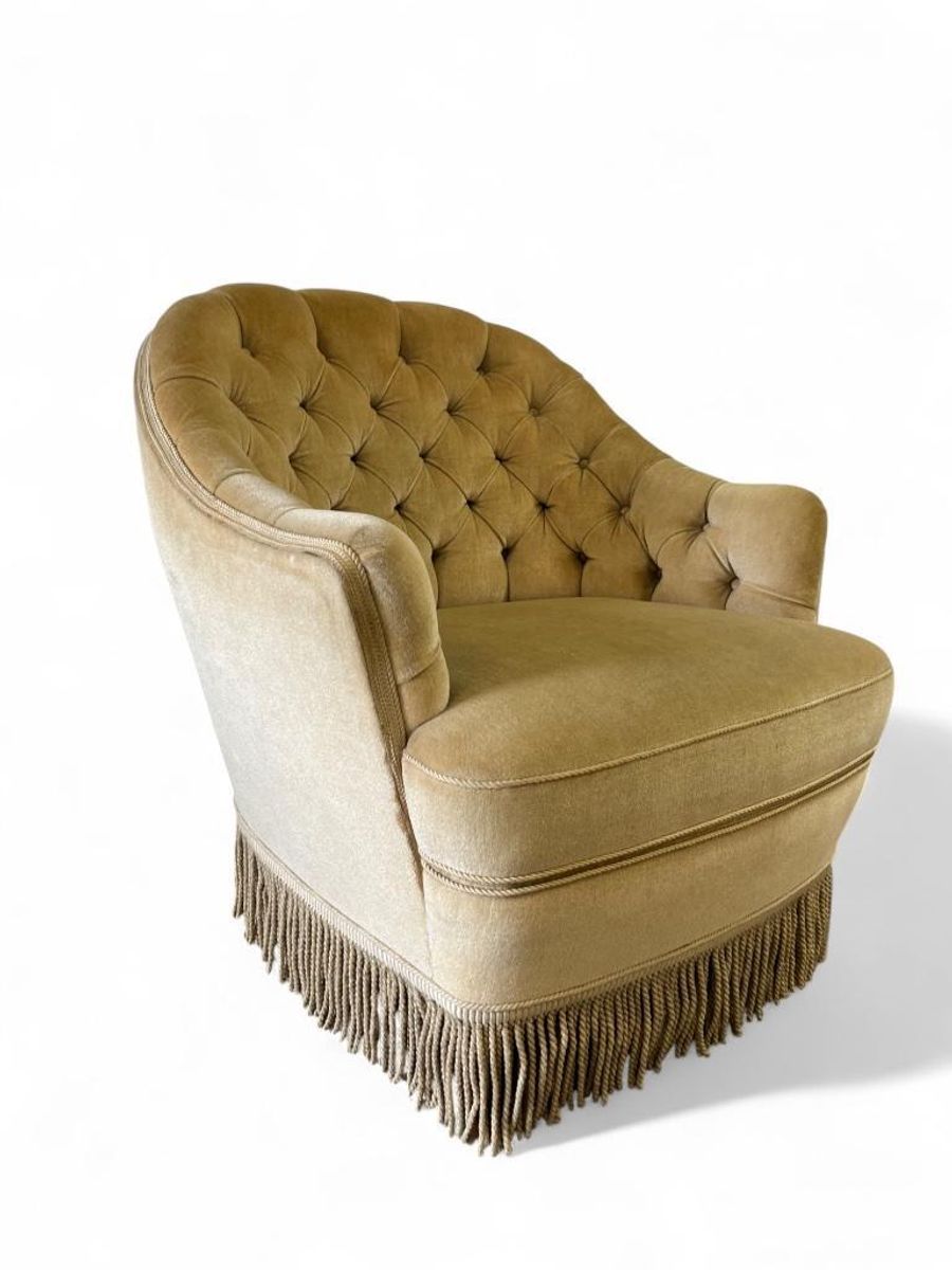 Vintage Fauteuil / Eenzit / Clubzetel Met Franjes image 7