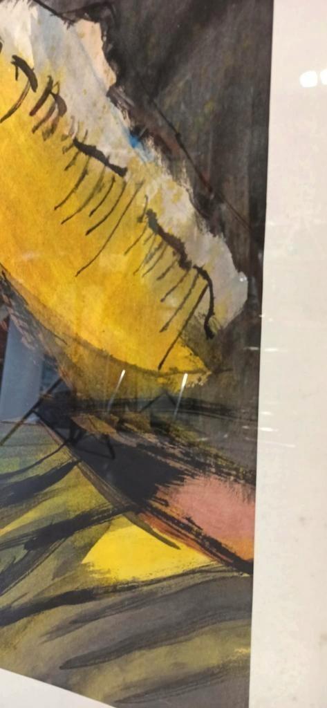 Vintage Origineel Aquarel Schilderij, Ingelijst image 8